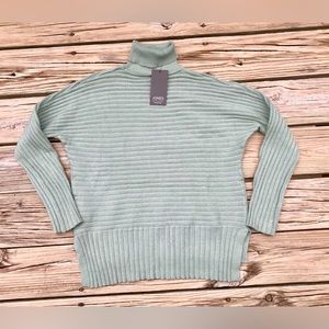 New JONES NEW YORK Seafoam Green Boxy Loose Fit Layering Turtleneck Sweater S